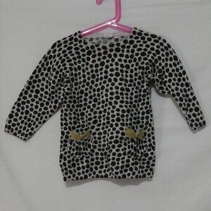 H&M | 12-18 months | Chic Polka Dot Sweater | Sparkling Gold Bow Pockets